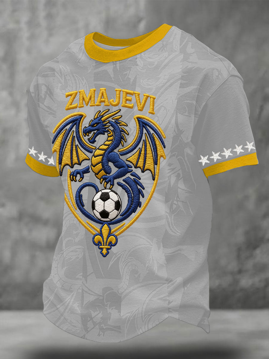 T-shirt impressa do amor do futebol da Bósnia ZMAJEVI dos homens
