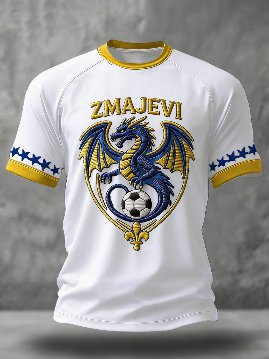 Camiseta masculina Bosno ZMAJEVI com estampa de amante do futebol