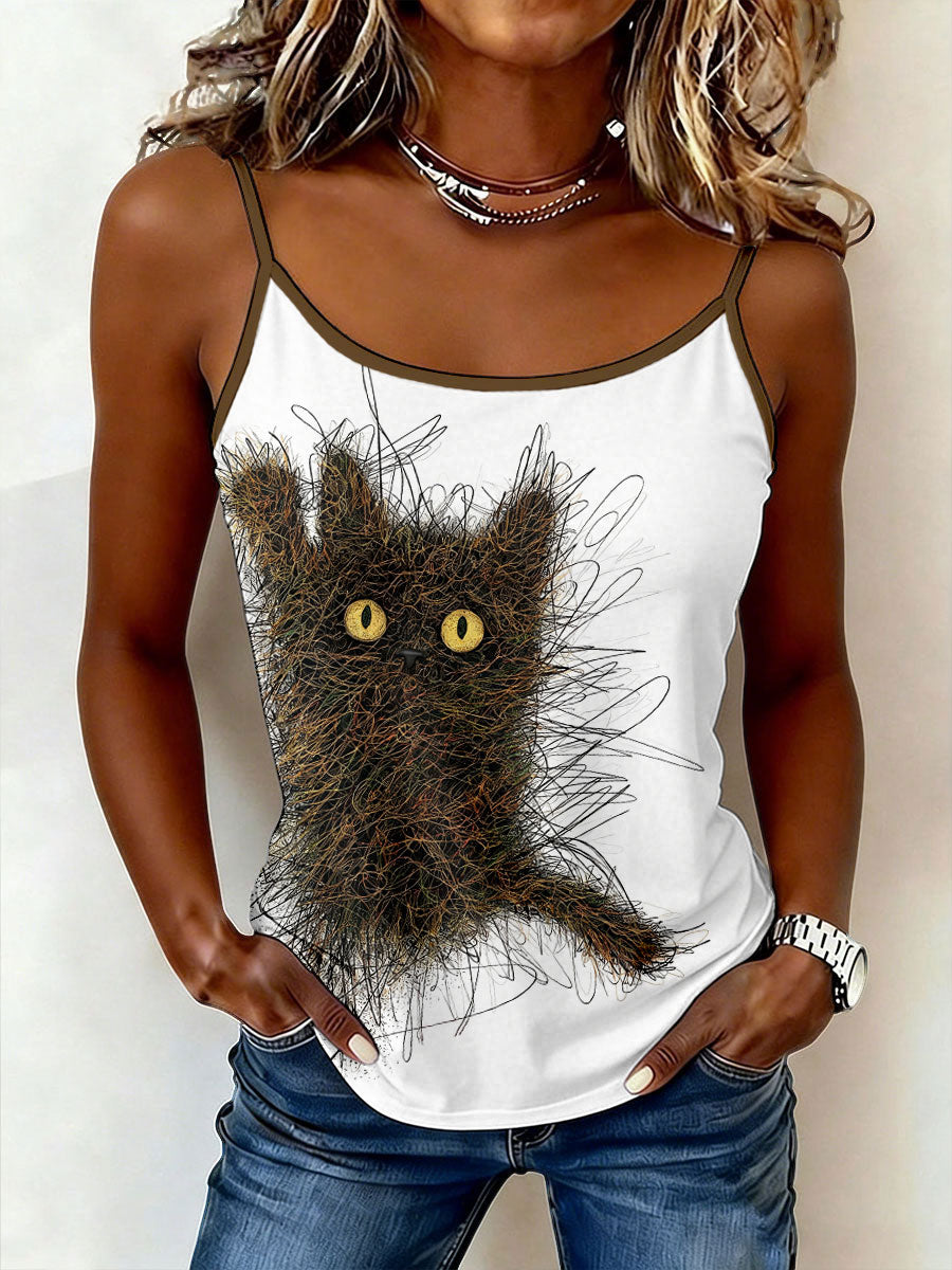 Camisolas com Estampa de Gato para Mulheres