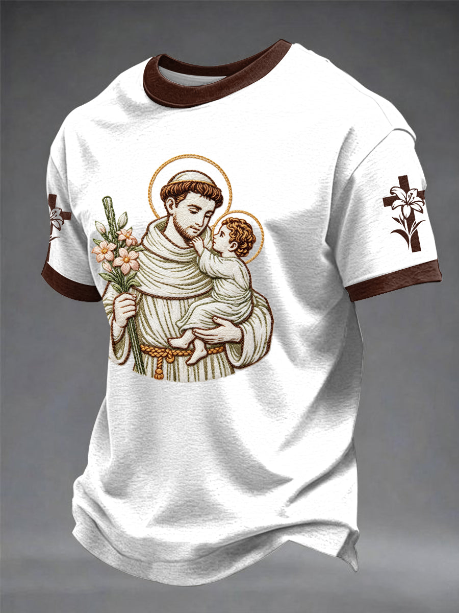 T-shirt estampada masculina do Dia de Santo António