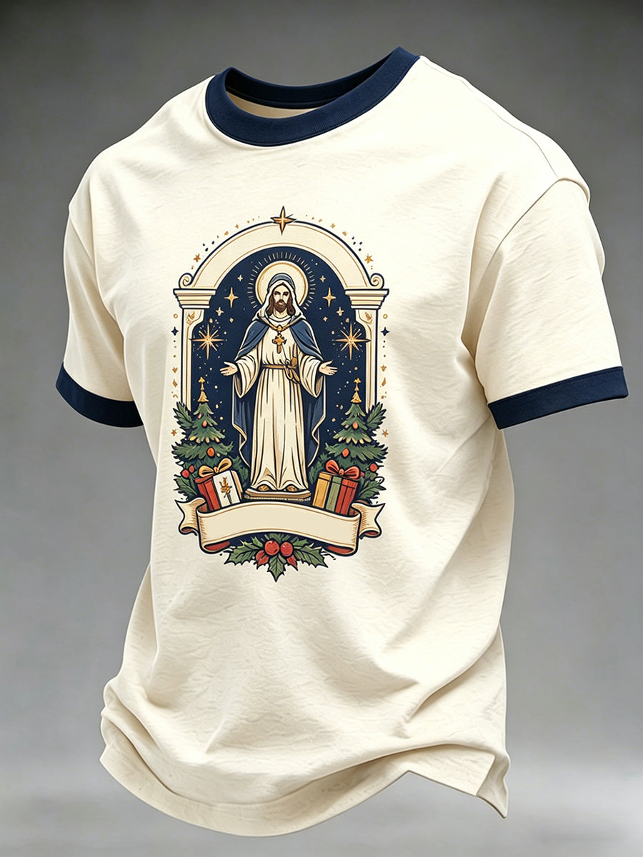 Camiseta Casual Masculina com Estampa Gráfica no Estilo de Celebração dos Saints
