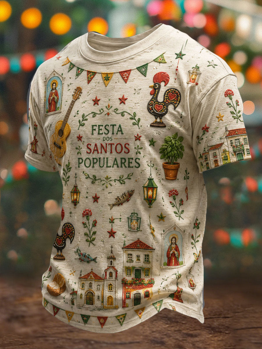 T-shirt Masculina Santos Populares Art Impresso