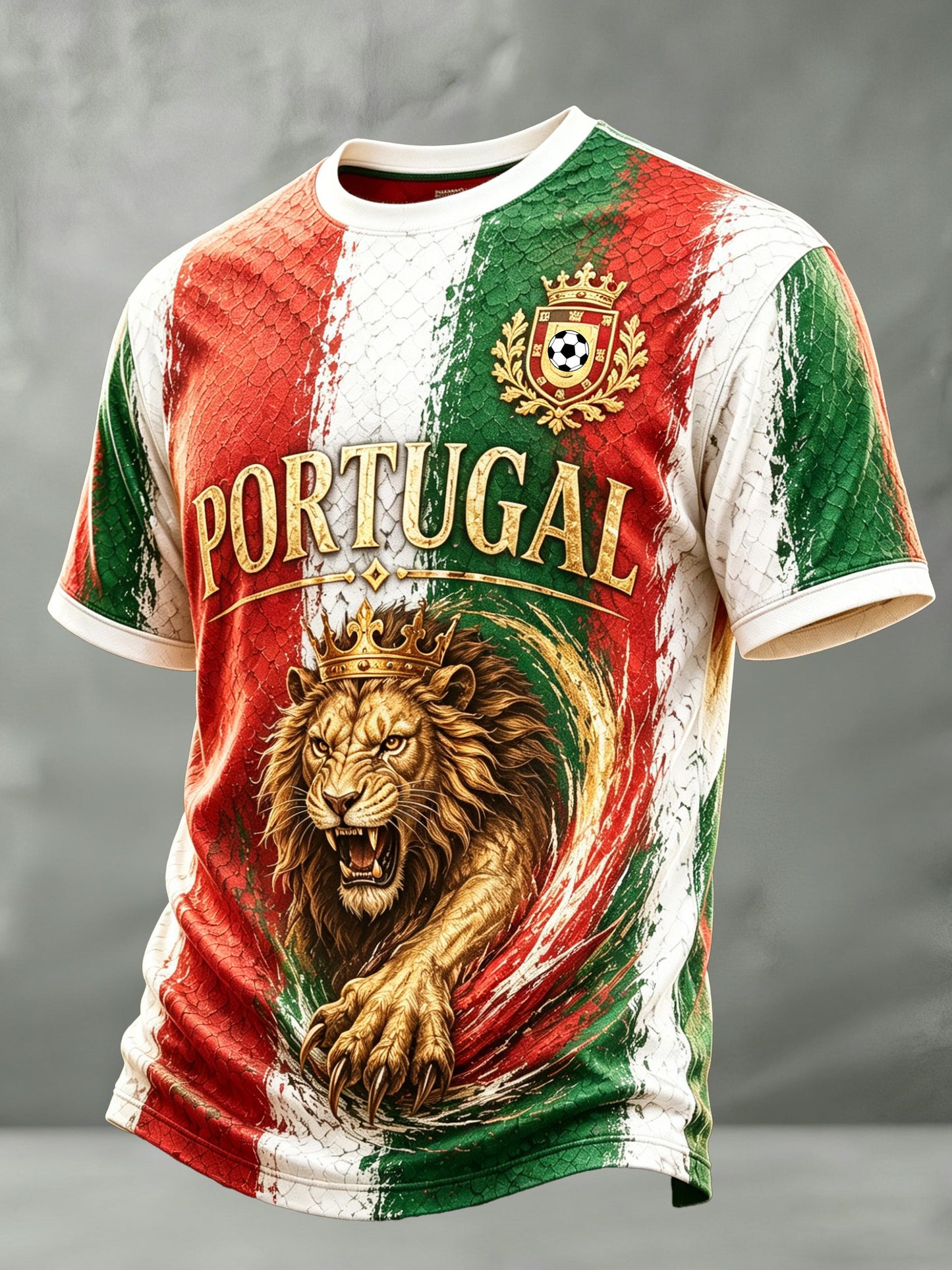 Camiseta com estampa de arte para fãs de futebol de Portugal, masculina