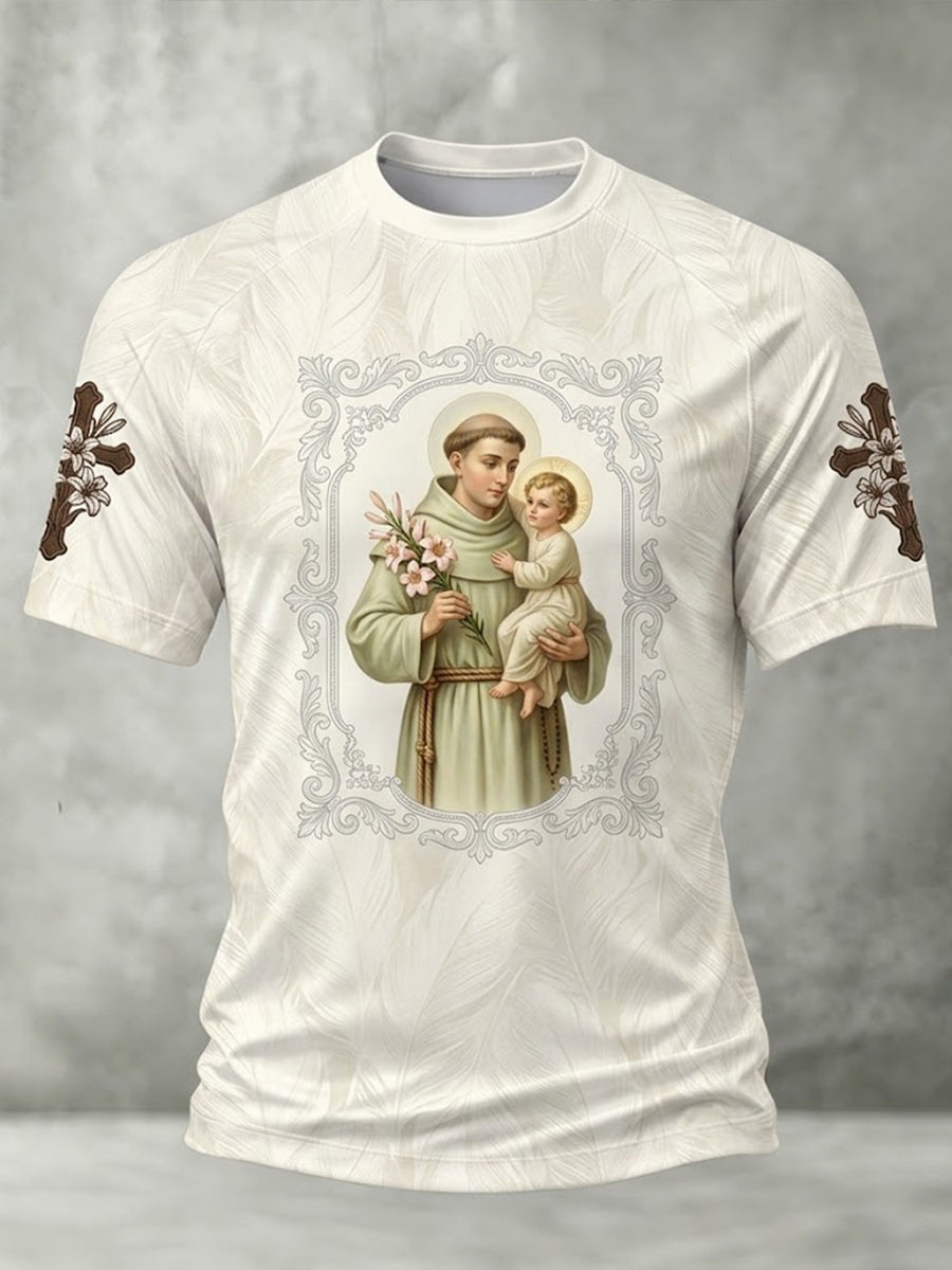Camiseta de Manga Curta do Dia de Santo Antônio para Homens