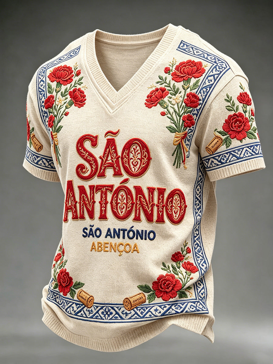 Dia de Santo Antônio Masculino V-neck T-shirt