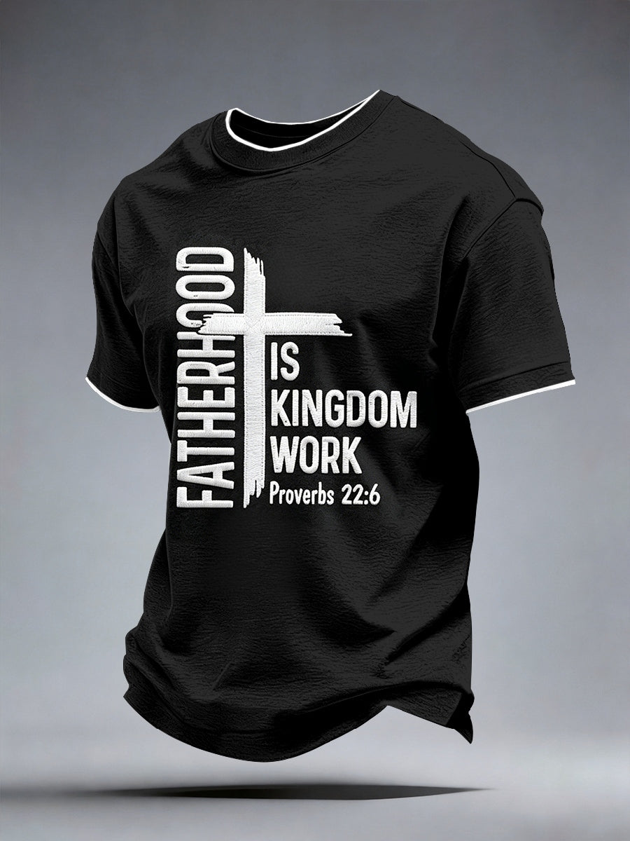 Camiseta estampada de paternidade masculina — obra do Reino