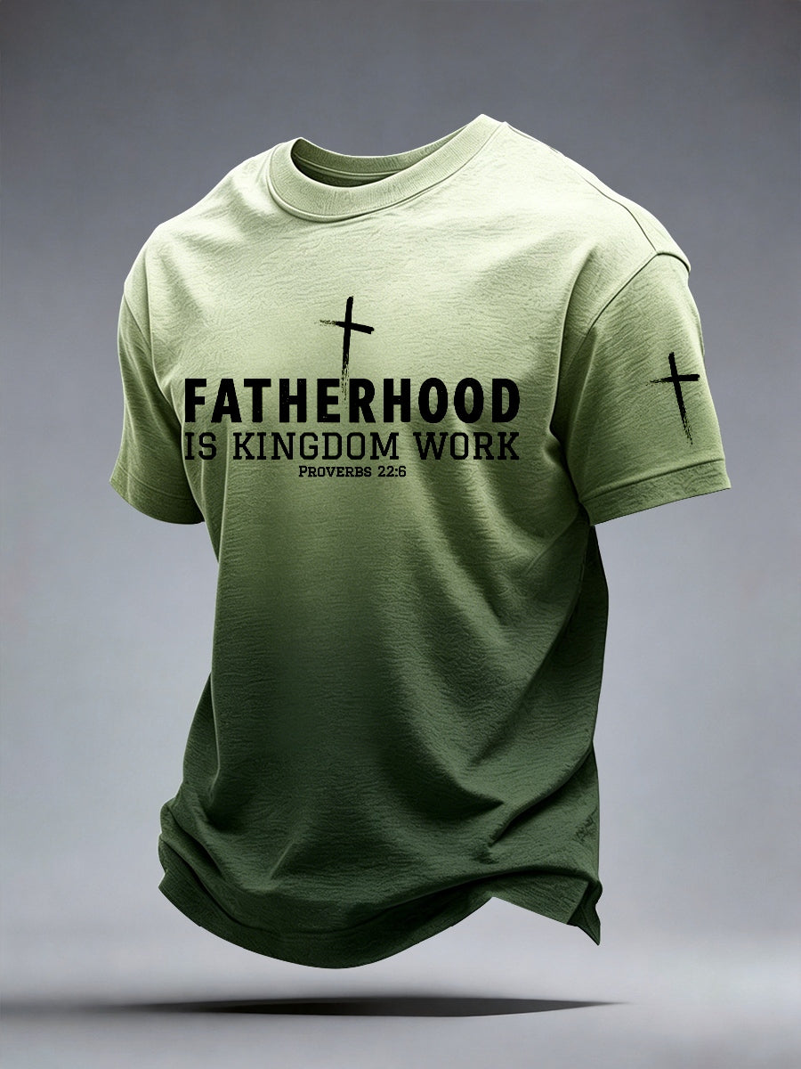 Camiseta estampada de paternidade masculina — obra do Reino