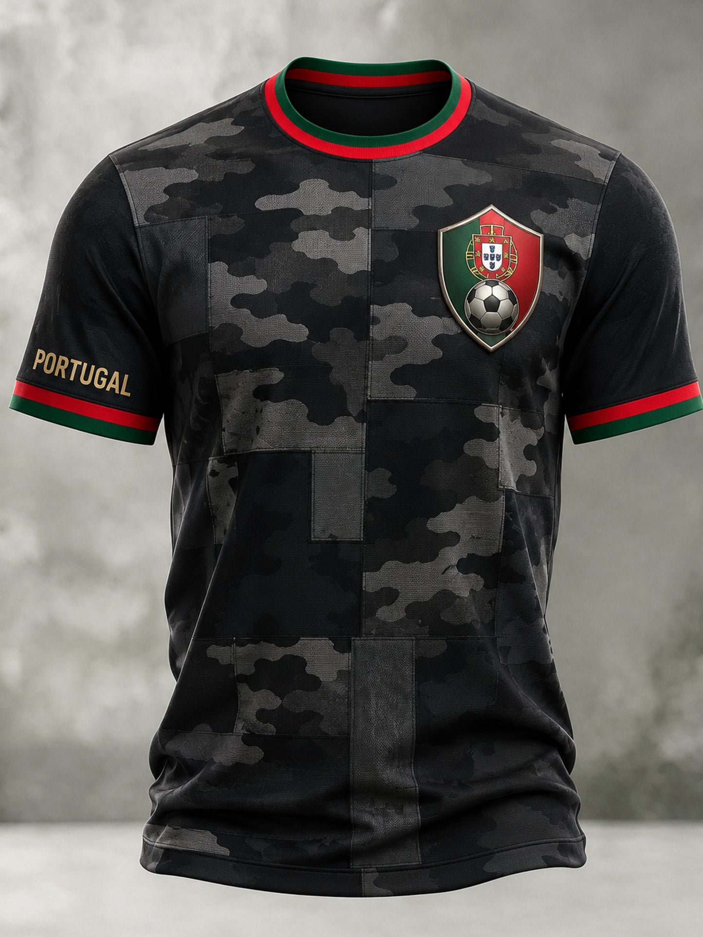 Camiseta com estampa de arte para fãs de futebol de Portugal, masculina