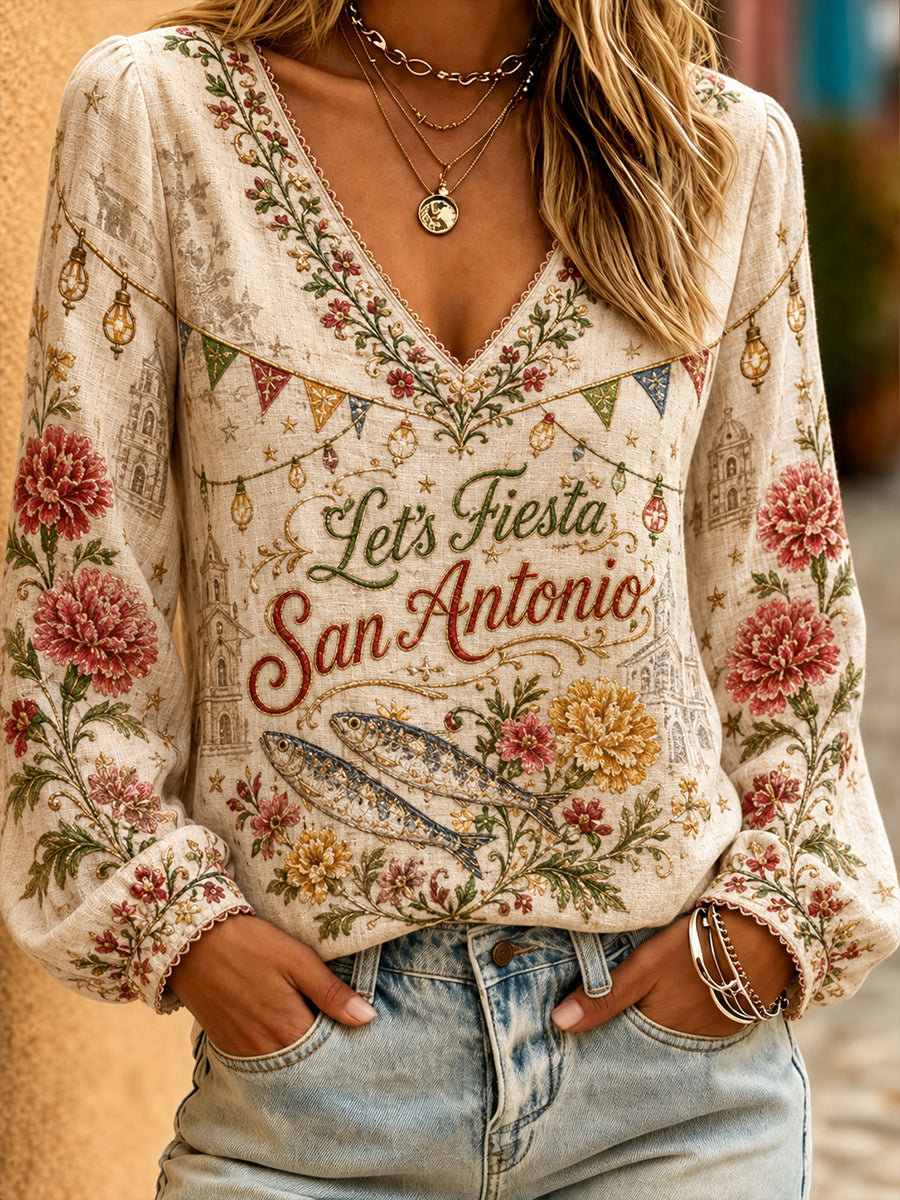 Women's Portugal Saint Anthony's Day Blusa V-Neck