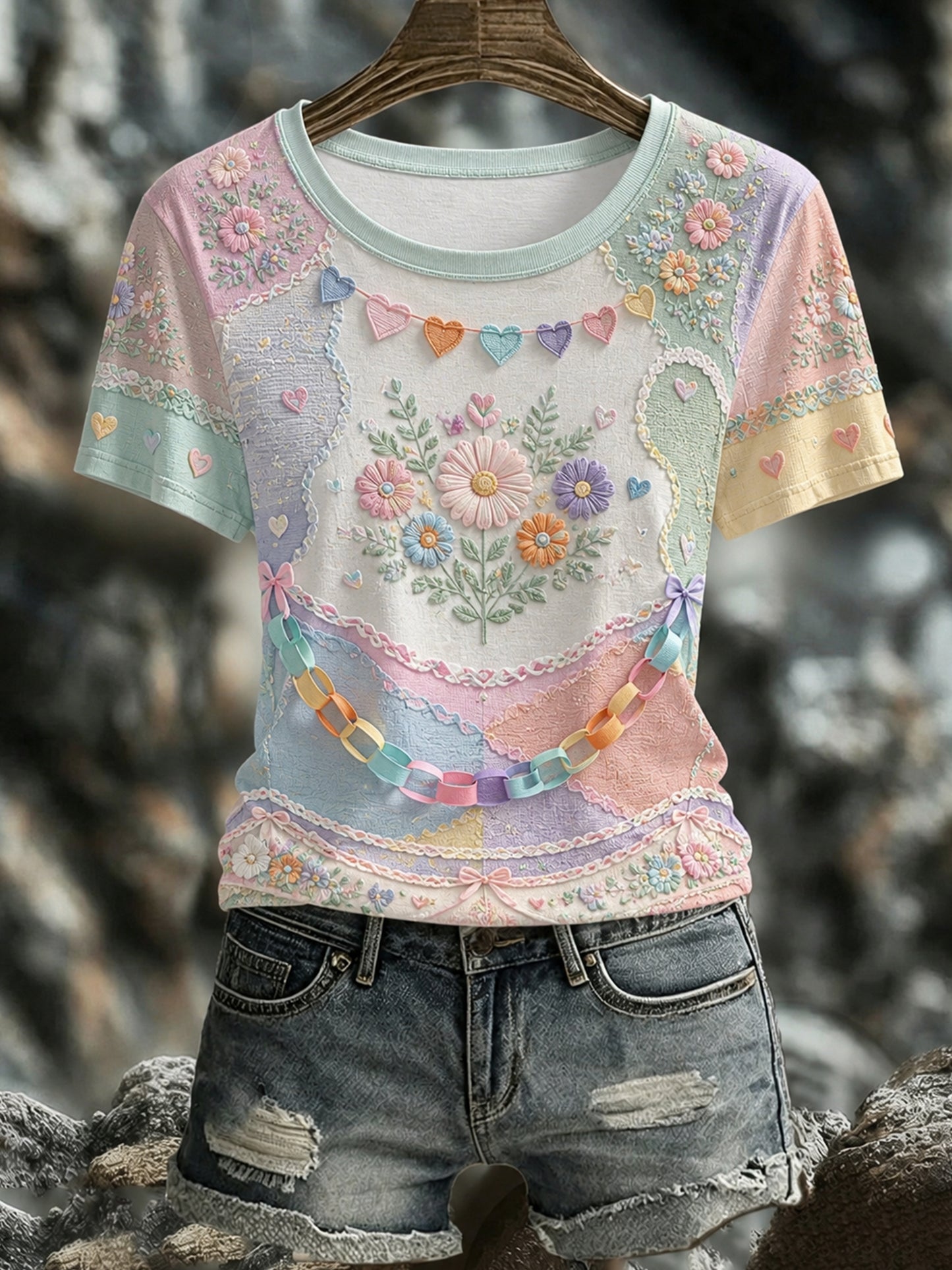 Camiseta com estampa artística comemorativa do Dia de Santo Antônio (Portugal) para mulheres