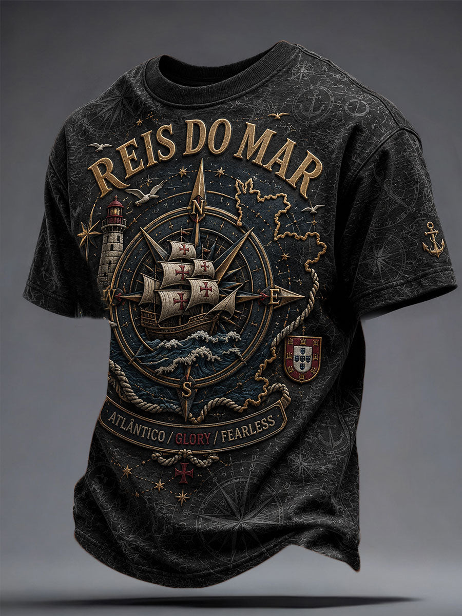 Camiseta estampada com arte do Festival dos Santos Populares de Portugal para homens