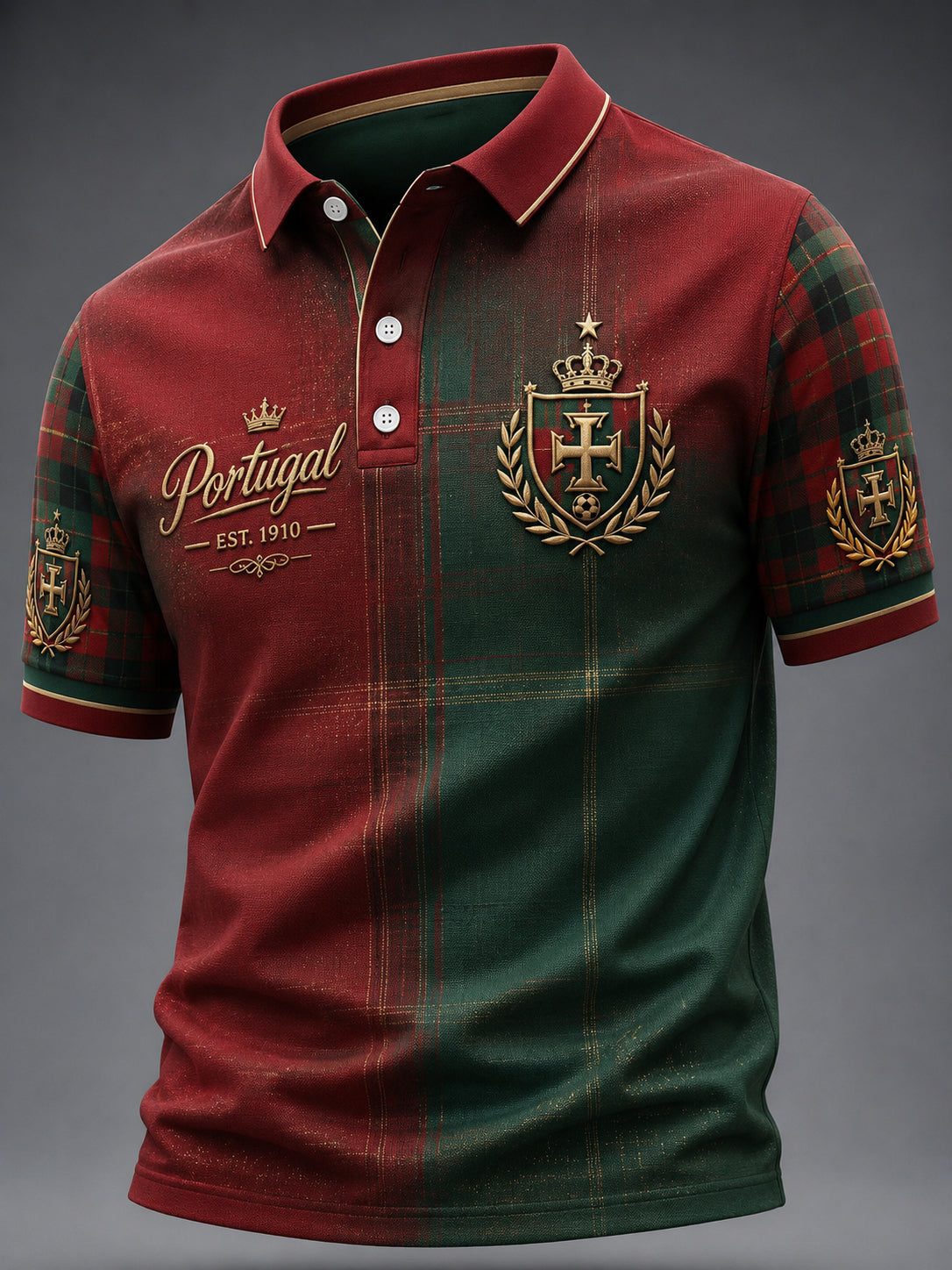 Blusa casual masculina com estampa de futebol português