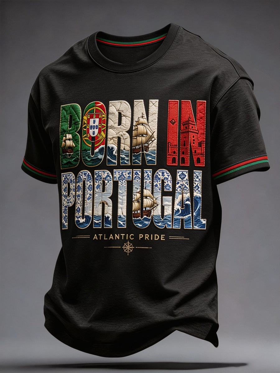 Camiseta Masculina com Estampa Artística da Era dos Descobrimentos em Portugal