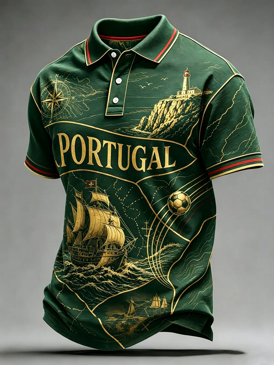 Camisa masculina de futebol inspirada em Portugal