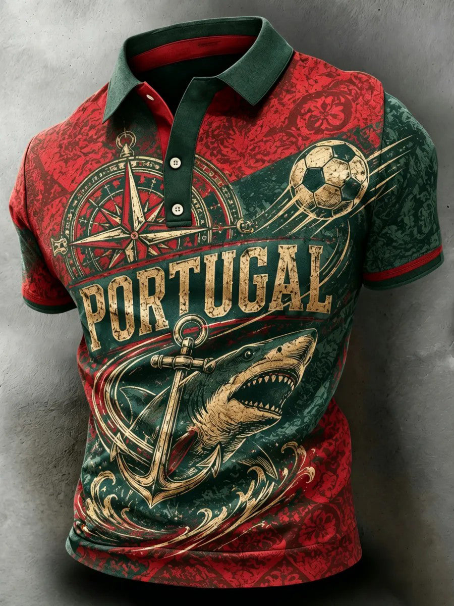 Camisa masculina de futebol inspirada em Portugal