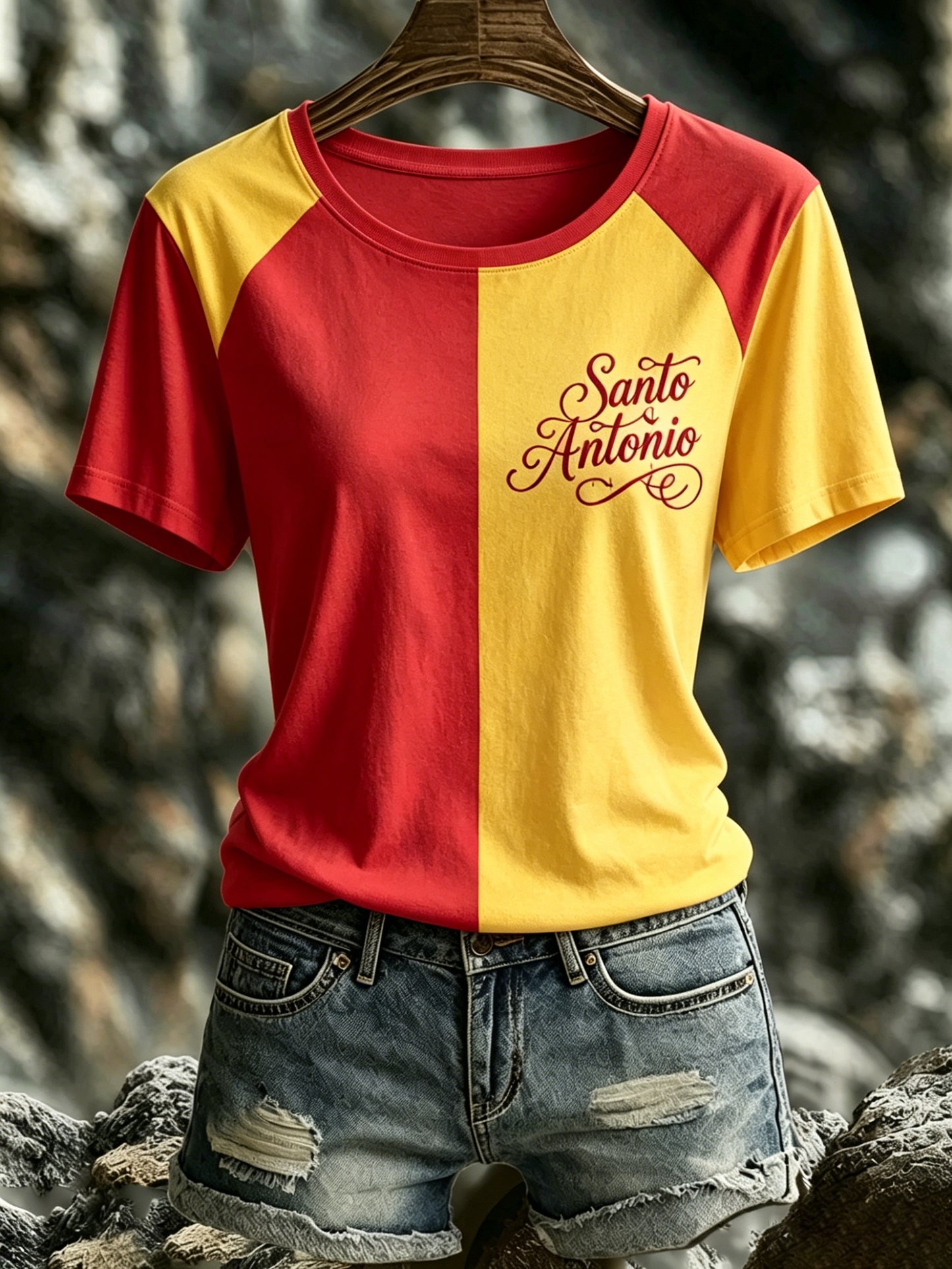 Camiseta com estampa artística comemorativa do Dia da Mulher Portuguesa em San Antonio