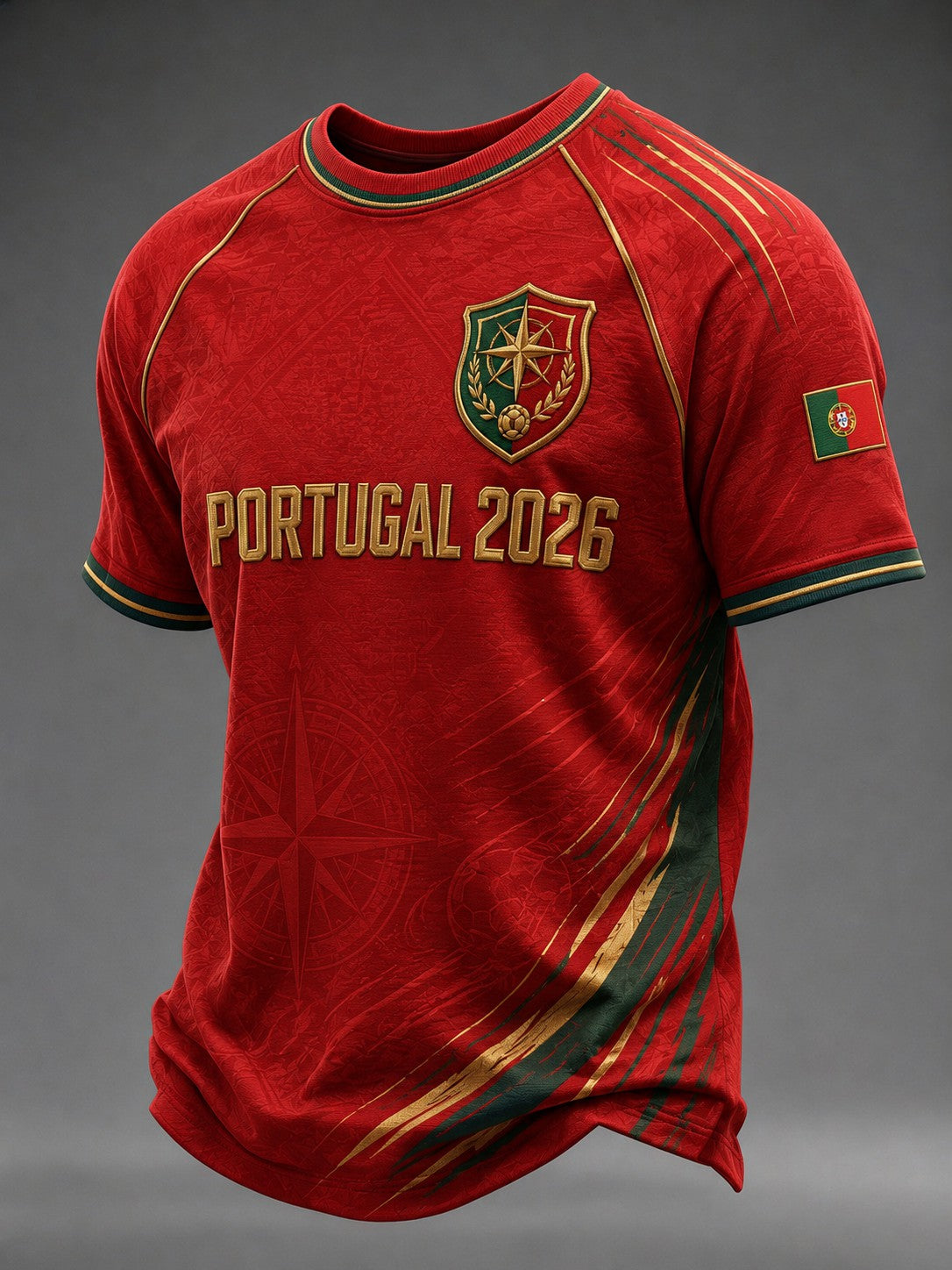 Camiseta masculina com estampa da seleção de futebol de Portugal