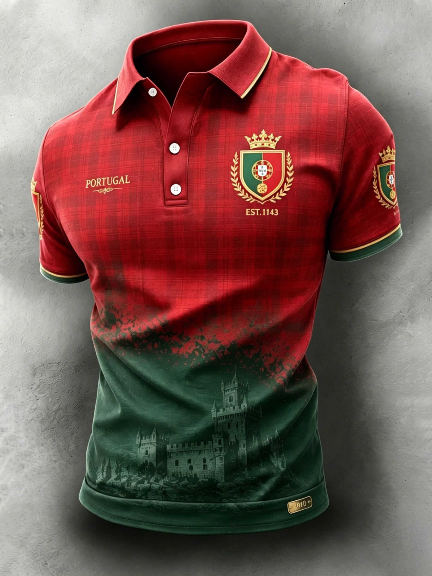 Futebol Português Masculino Jogo Torcendo Fan Cultura Arte Impressão Polo