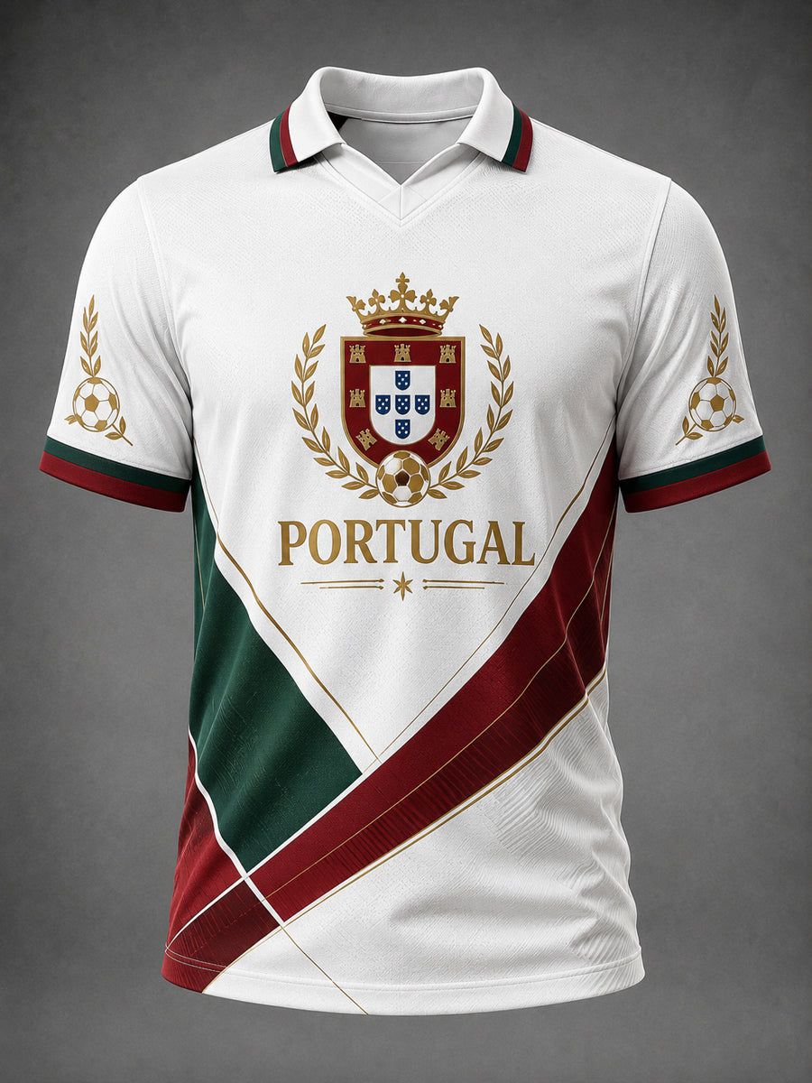 Camiseta masculina estampada com futebol português