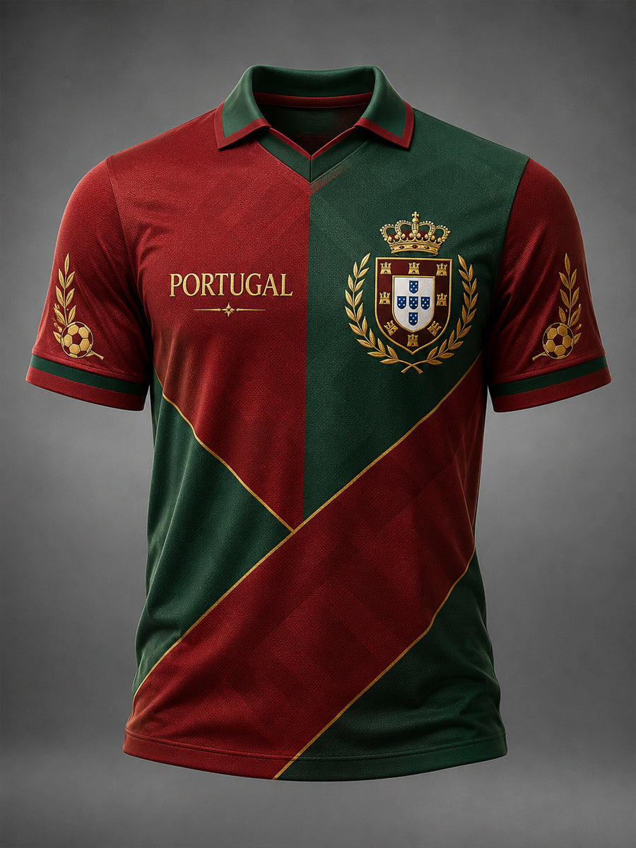 Camiseta masculina estampada com futebol português