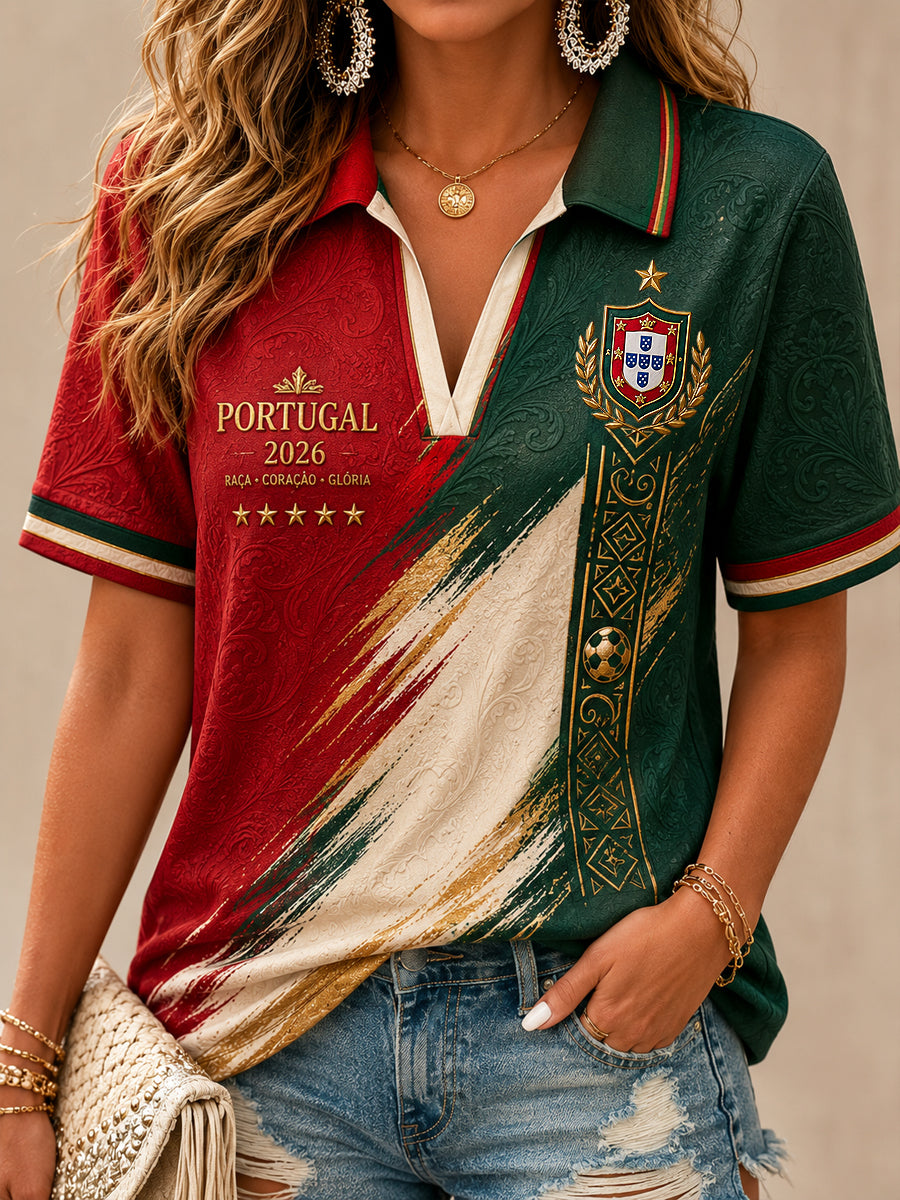 Camisa polo do vintage português futebol clássico Casual feminino