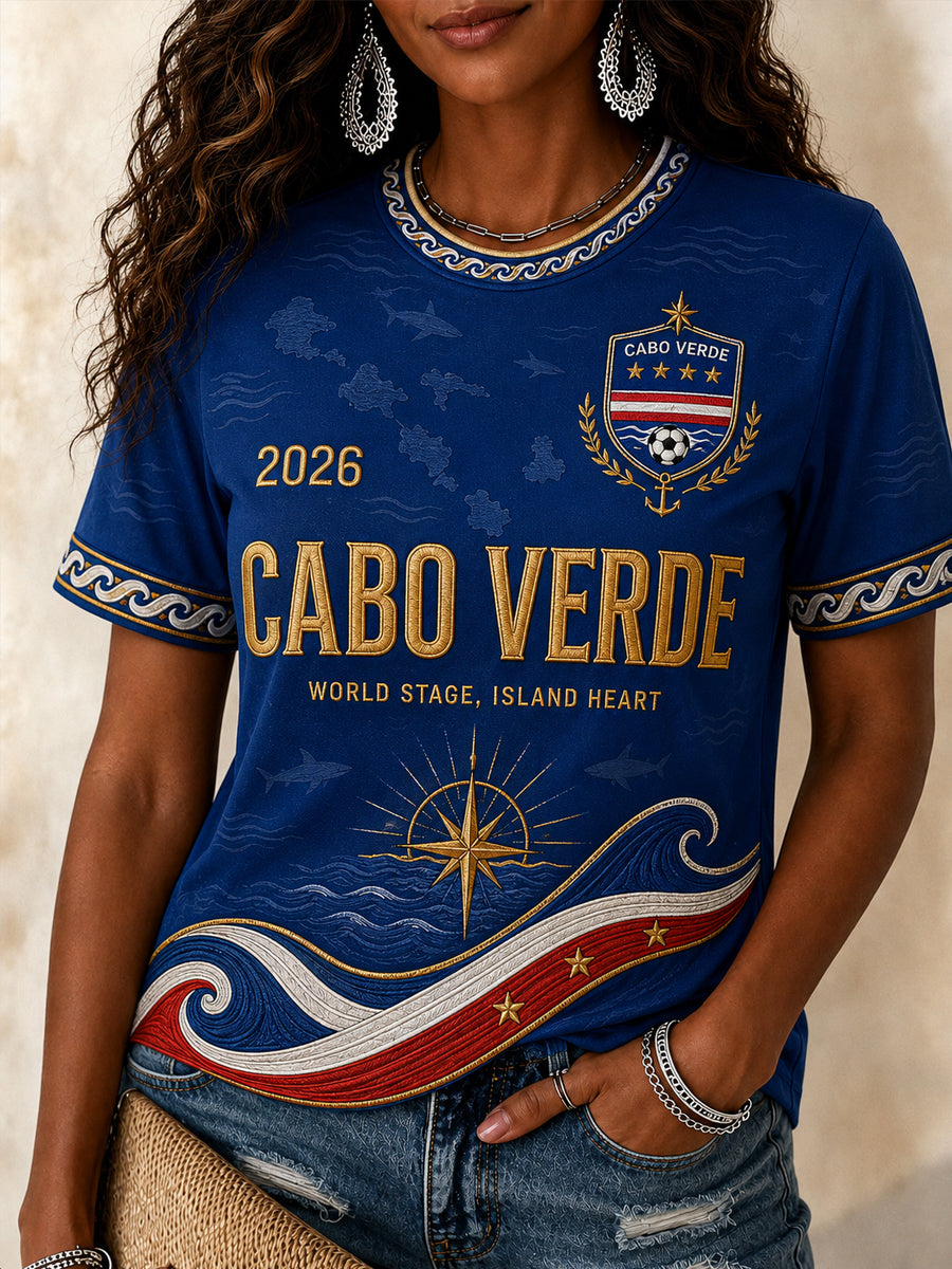 Camiseta Casual Estampada para Mulheres, Presente Ideal para Fãs de Futebol