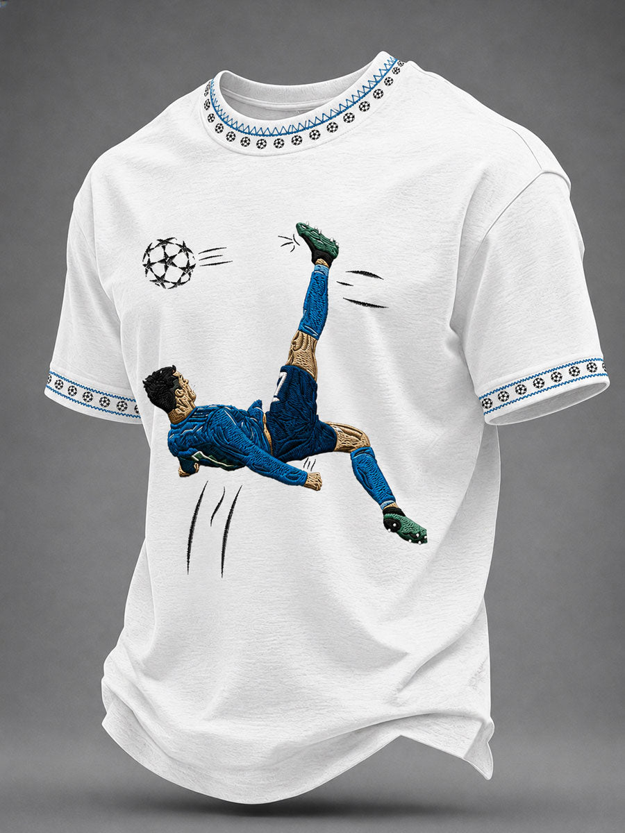 Camiseta casual estampada com jogador de futebol famoso para homens