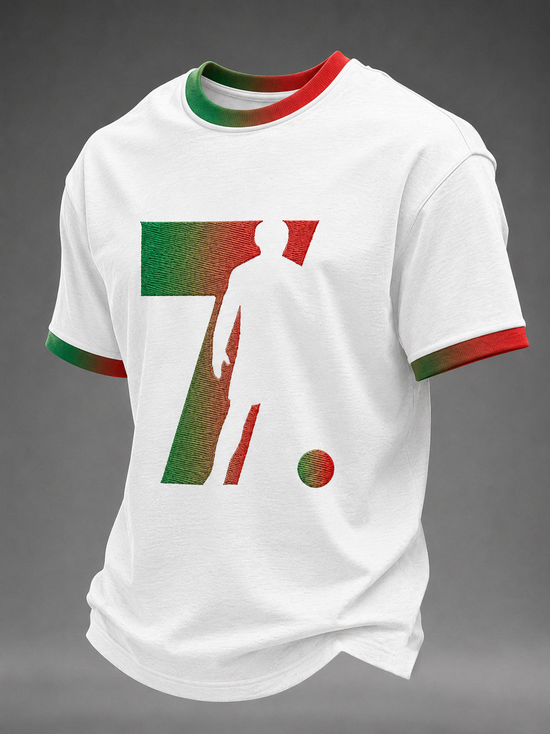 Camiseta casual estampada com jogador de futebol famoso para homens