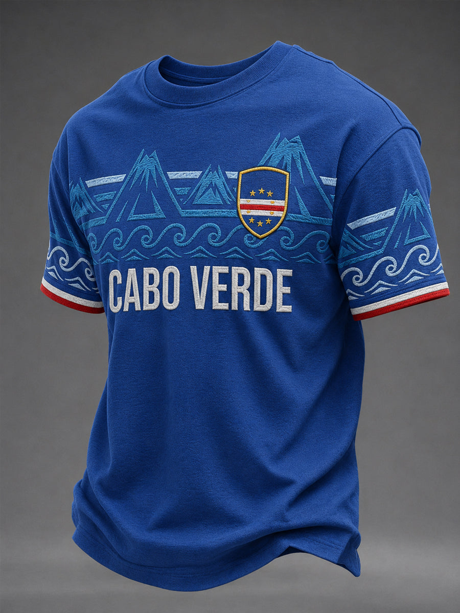 Presente masculino para fãs de futebol: camiseta casual de manga curta com gola redonda e estampa
