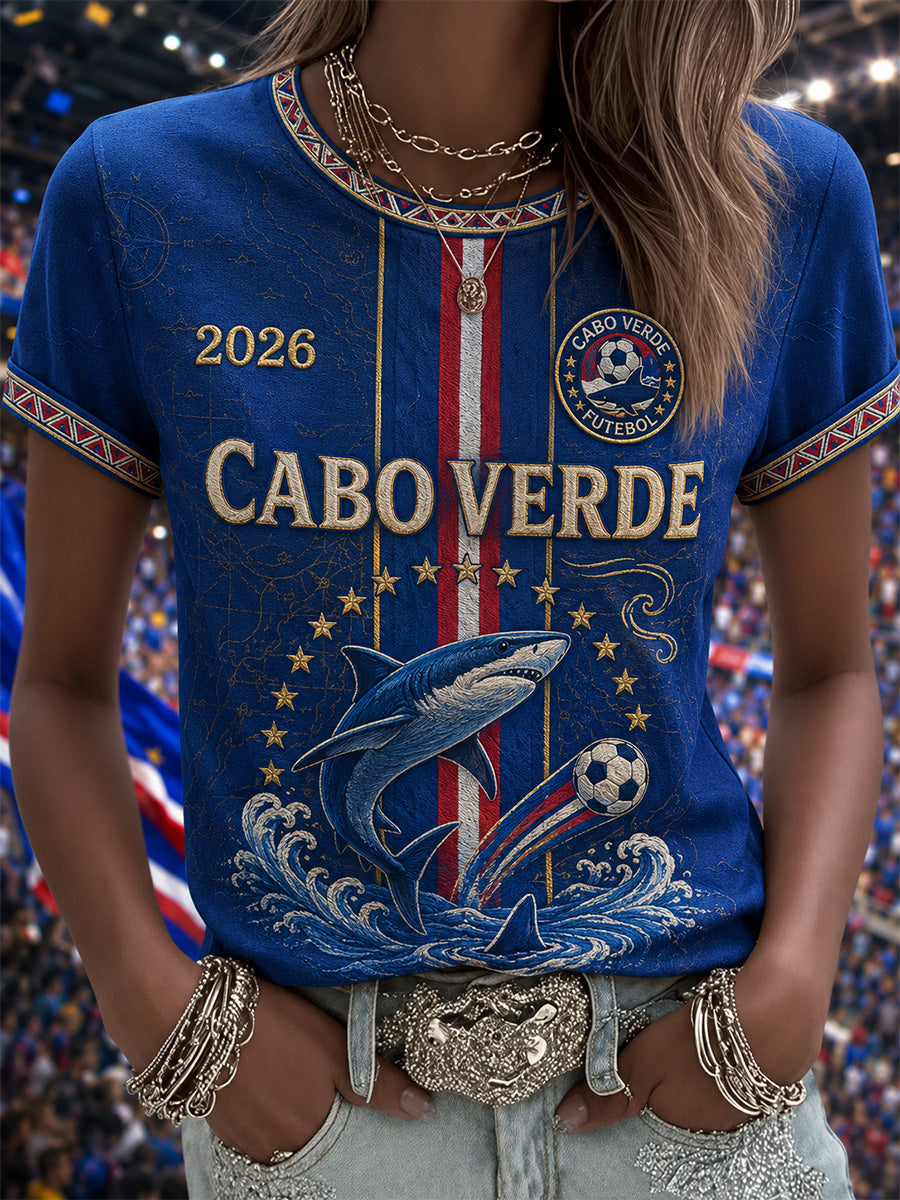 Camiseta Casual Estampada para Mulheres, Presente Ideal para Fãs de Futebol