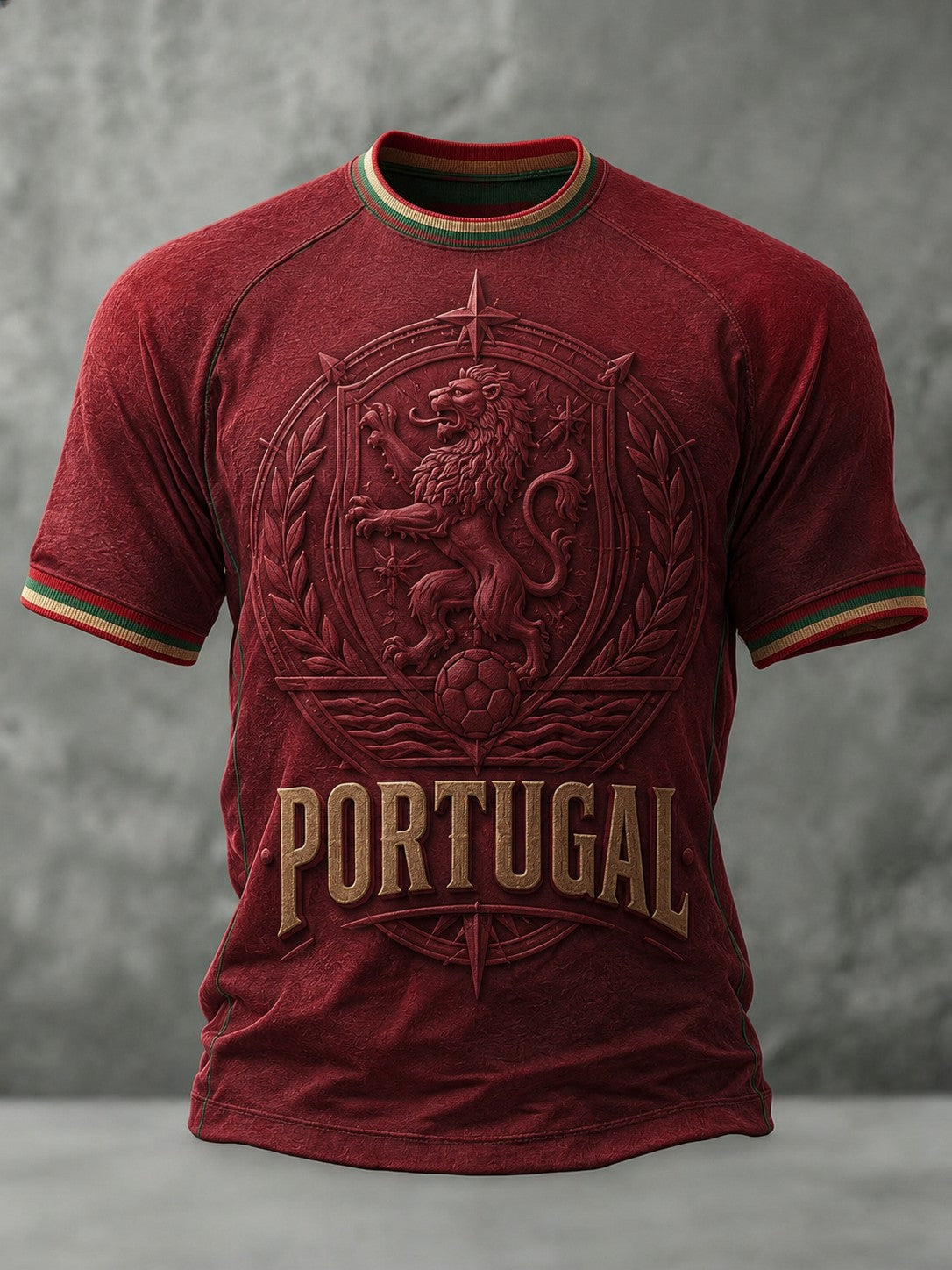 Camiseta masculina de futebol com estampa de Portugal
