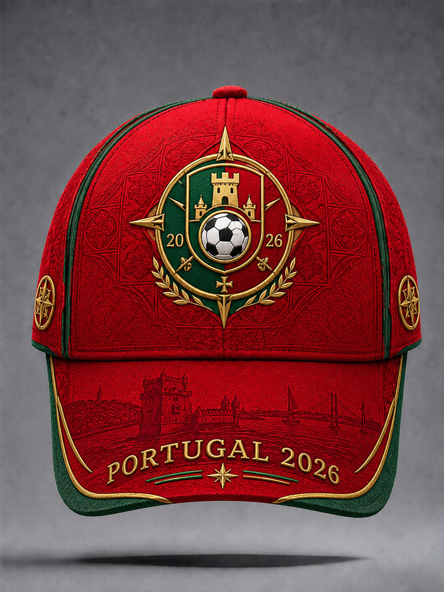 Boné de beisebol clássico de futebol de Portugal unissex 2026