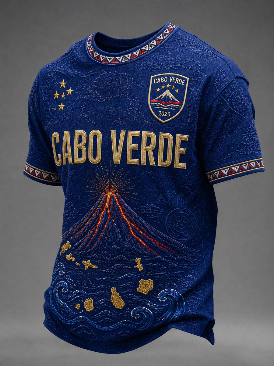 Presente masculino para fãs de futebol: camiseta casual de manga curta com gola redonda e estampa