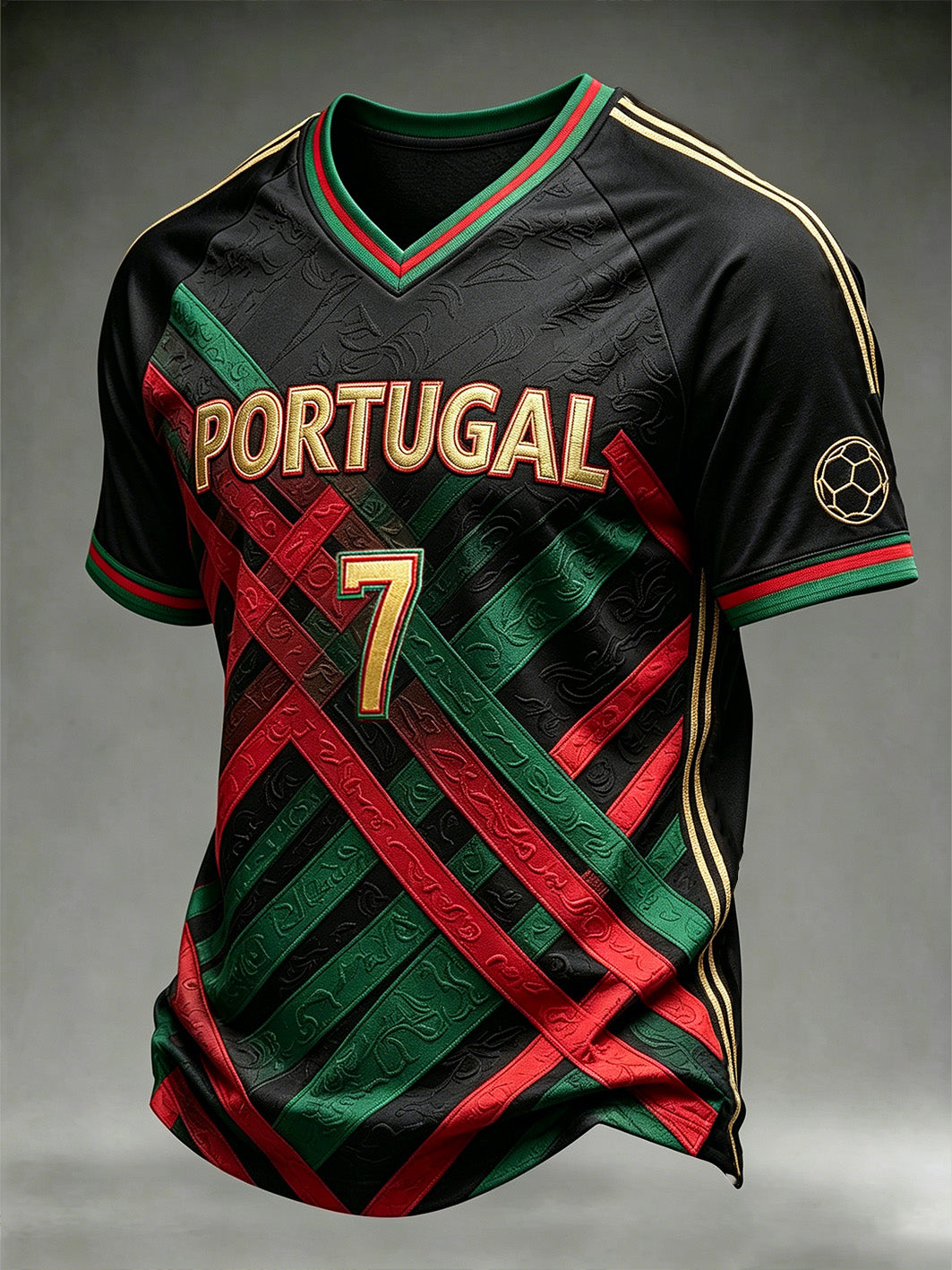 Camiseta casual de manga curta com design em color blocking e estampa de futebol para homens