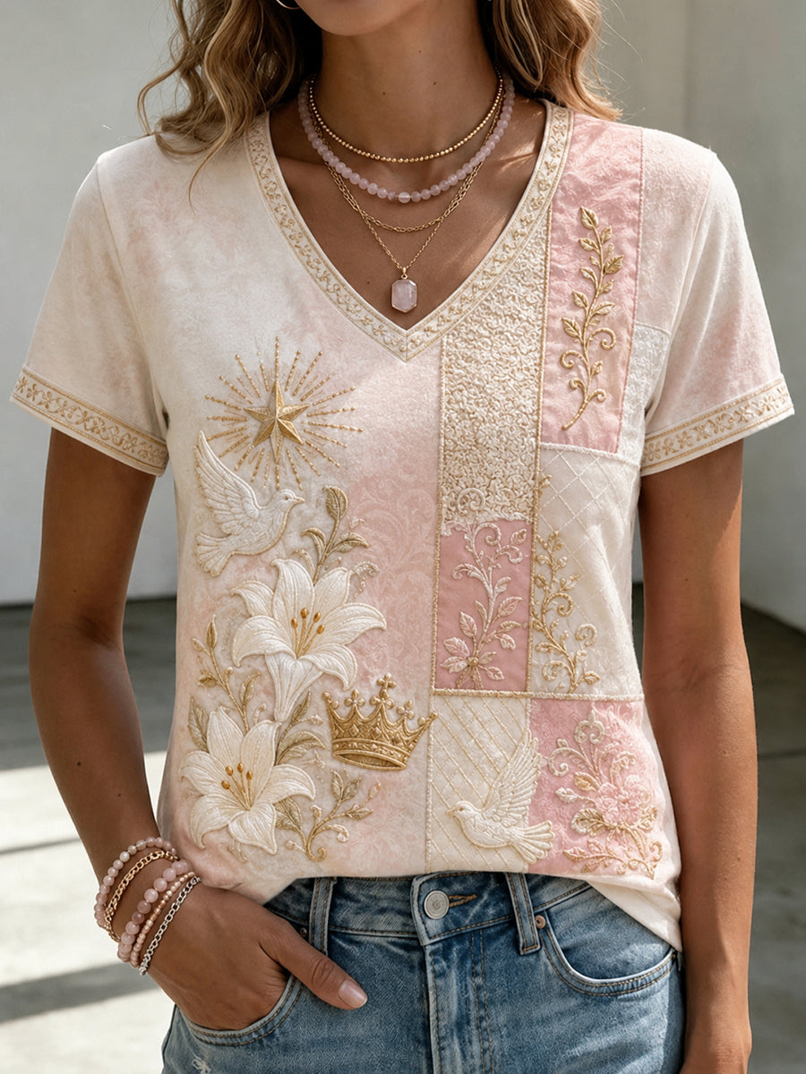 Assunção de Maria das mulheres Imprimir camiseta de manga curta