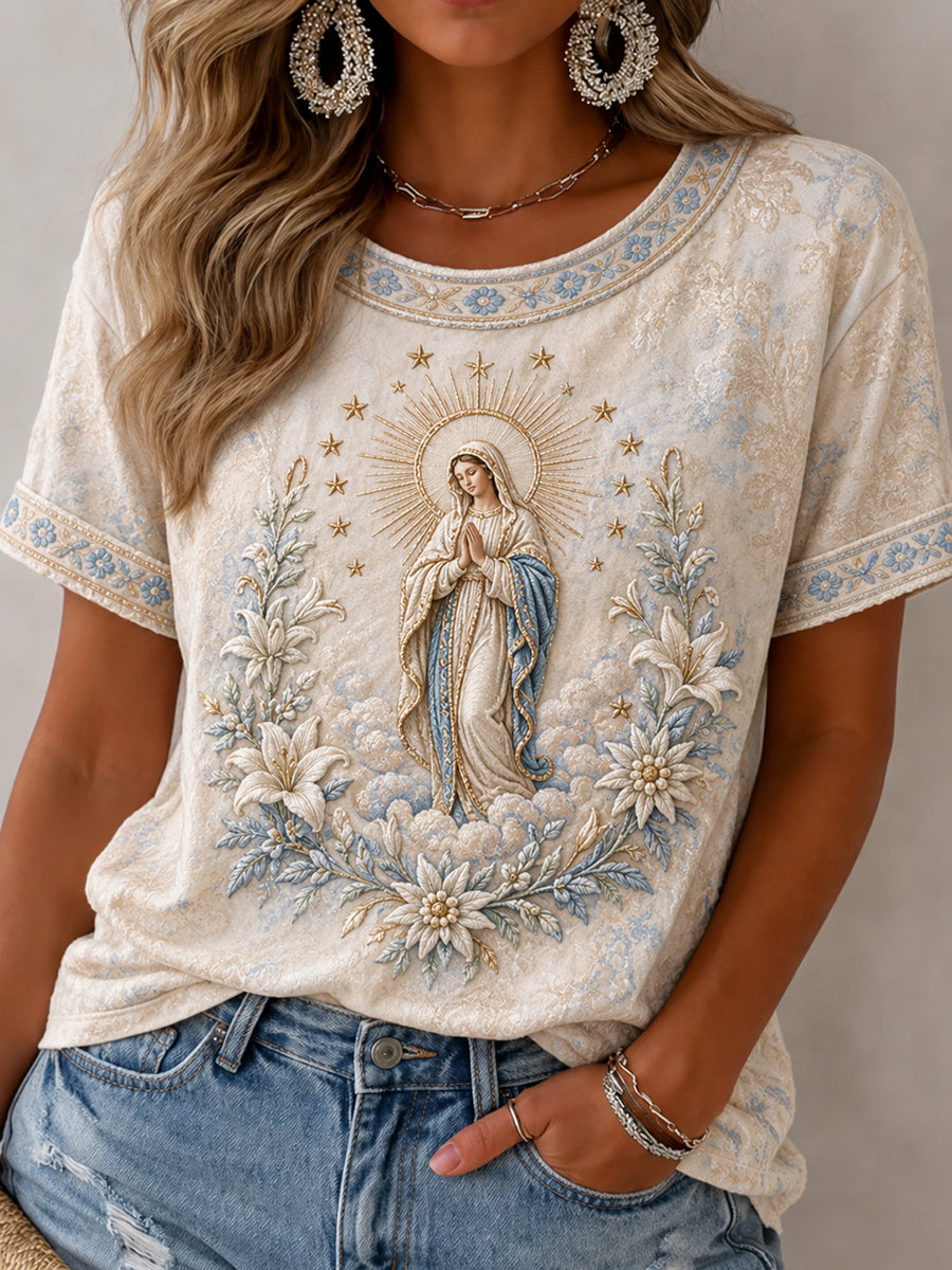 Camiseta feminina da Assunção de Maria