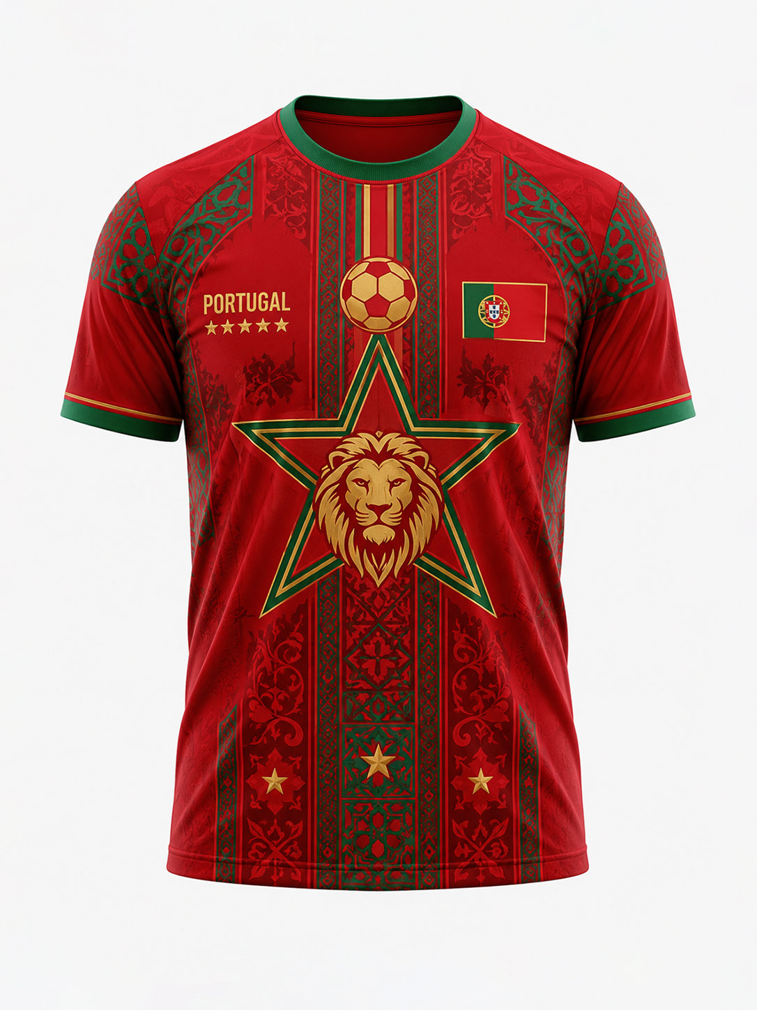Men's Portugal Football Match Cheering Art Print T-shirt