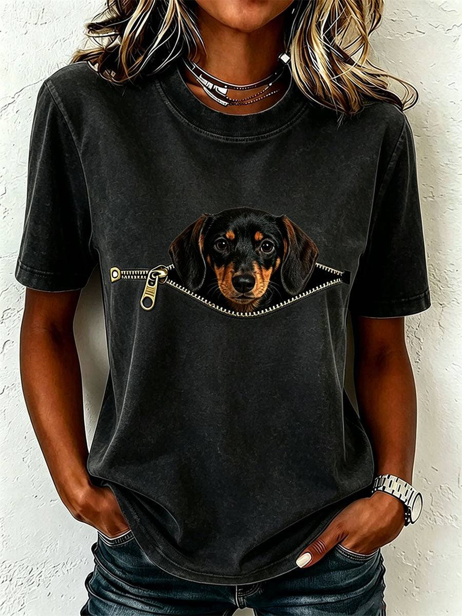 Camiseta adorável do Dachshund das mulheres