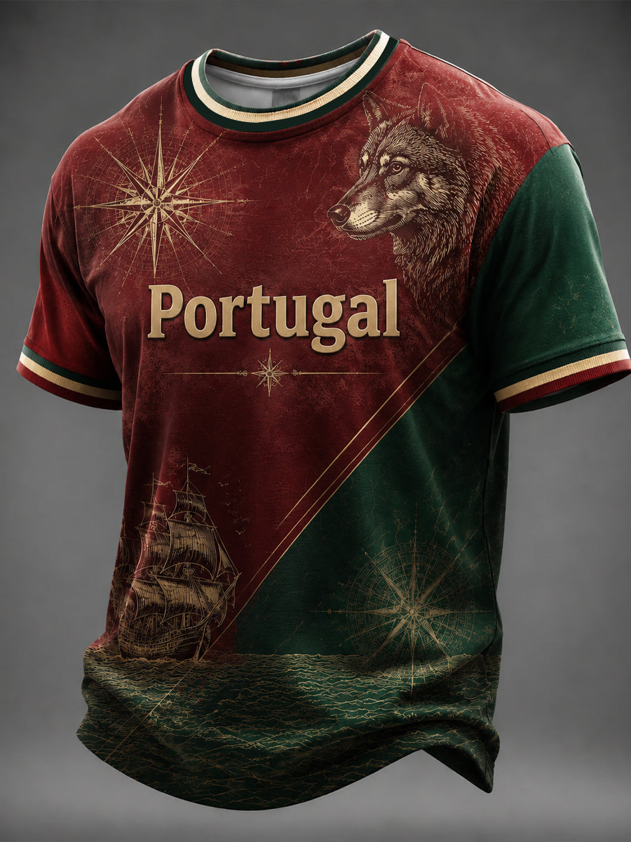 Camiseta masculina estampada em português