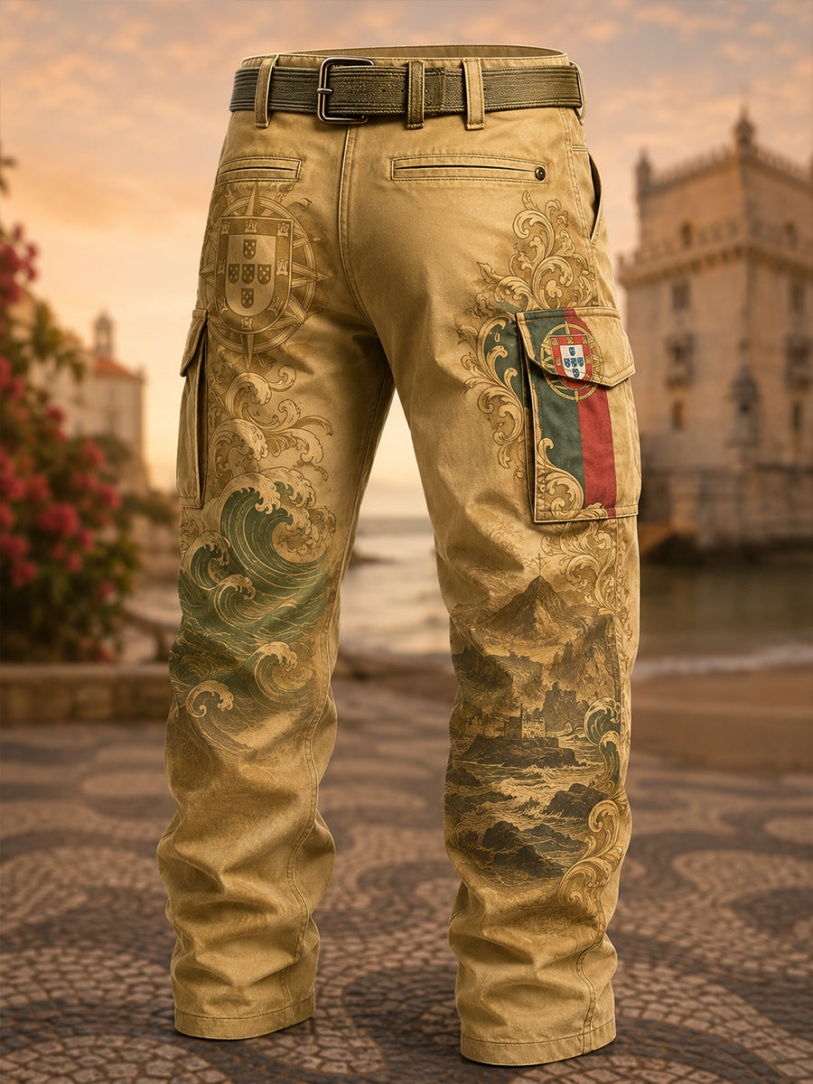 Men's Portuguese Espírito Elementos Patrióticos Art Print Calças