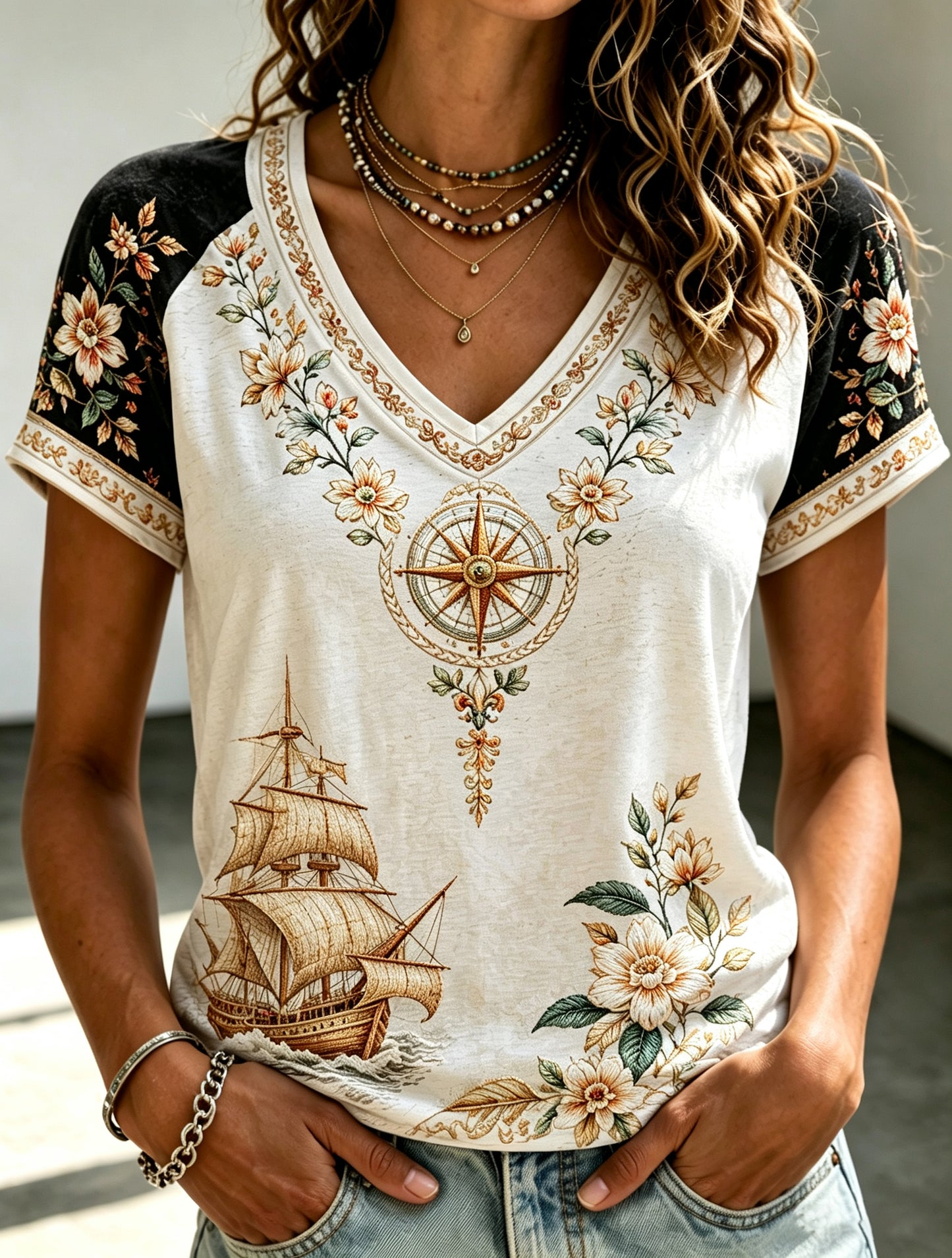 Mulheres Português Espírito Náutico Elemento T-shirt Art Print