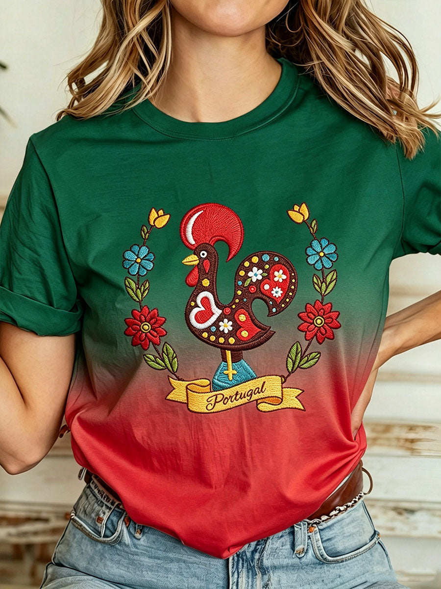 Camiseta Casual Estampada Feminina de Portugal