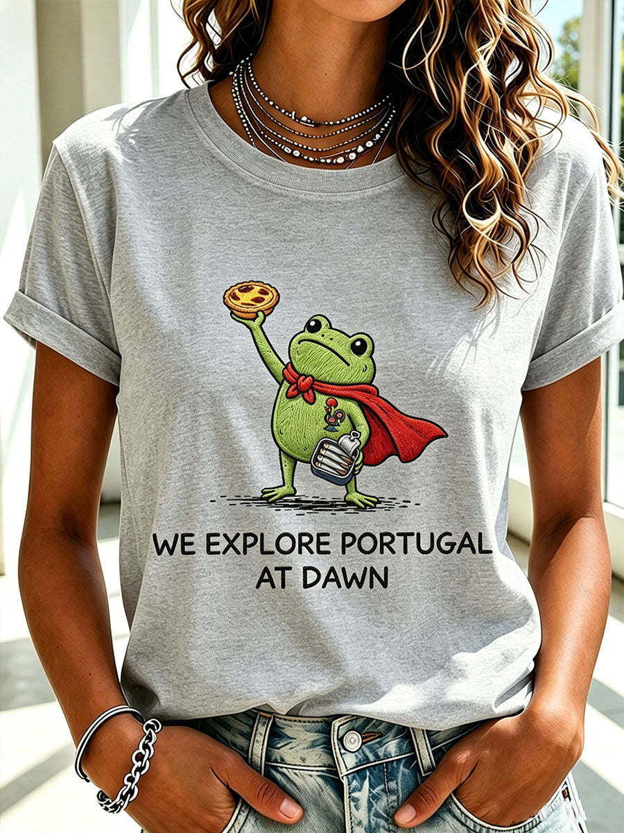 Camiseta Casual Estampada Feminina de Portugal
