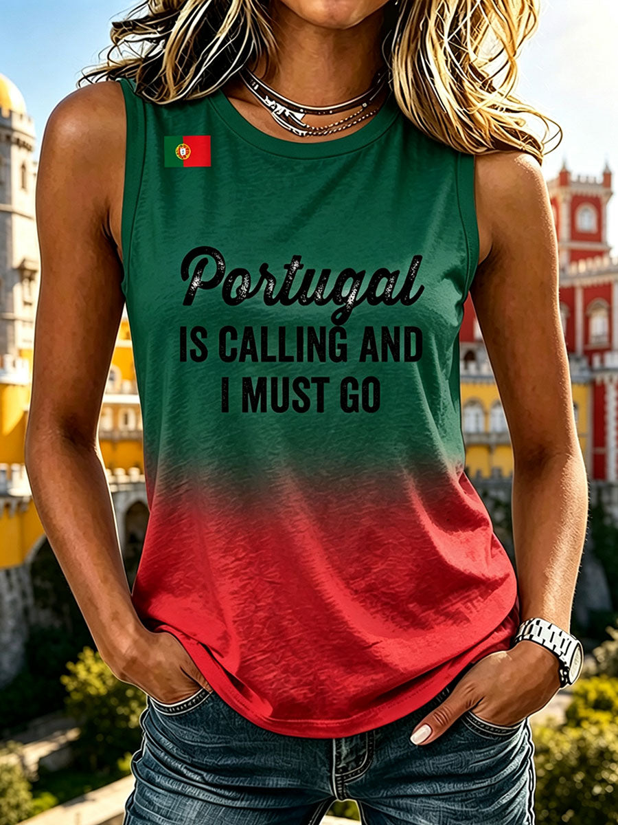 Colete Casual Impresso 'Portugal Está Chamando E Eu Devo I' das Mulheres