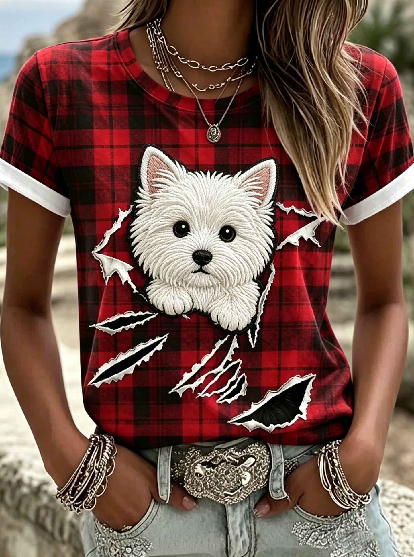 Camiseta feminina de manga curta, solta, com estampa animal, estilo vintage
