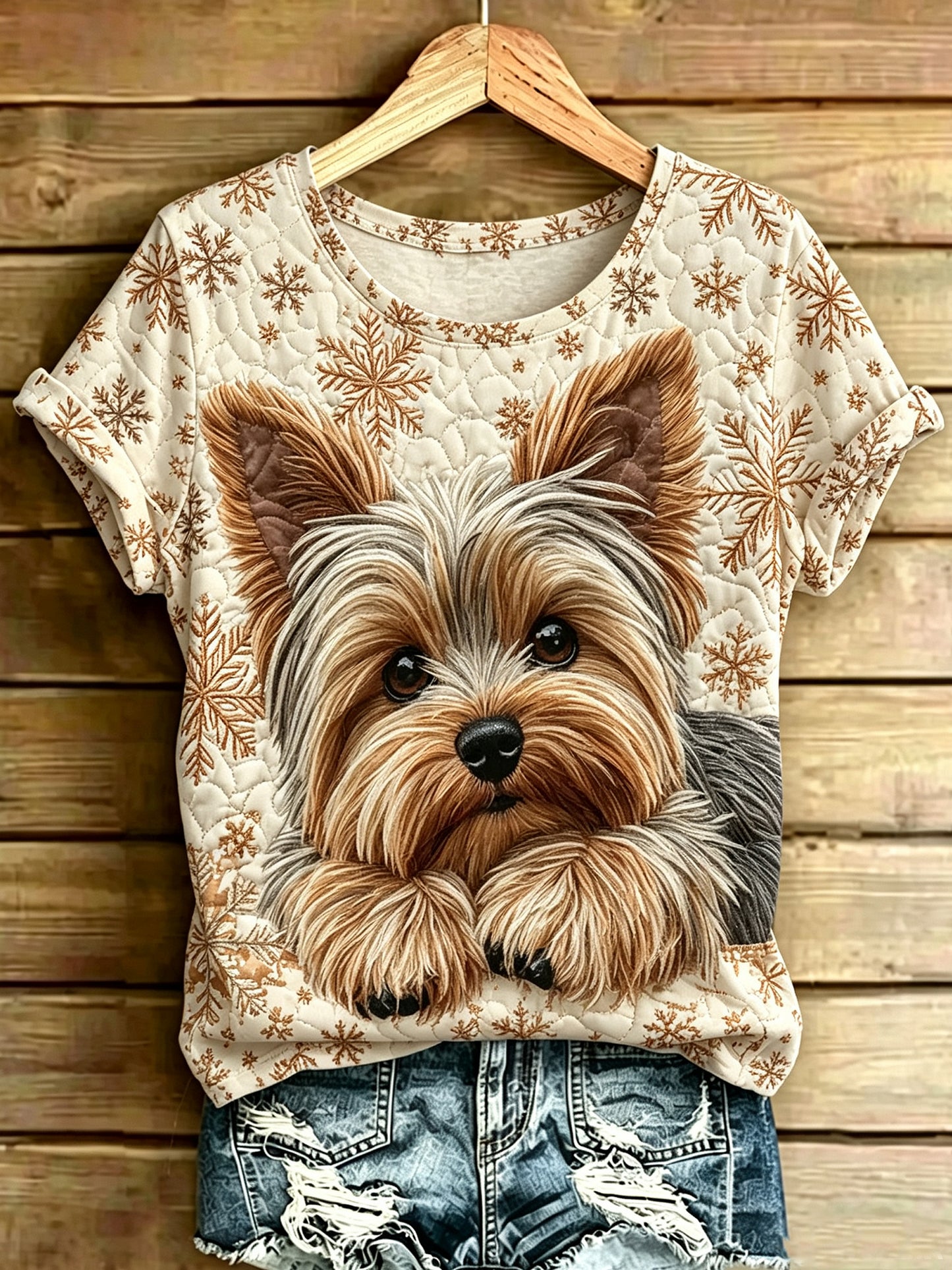 Camiseta feminina de manga curta, soltinha, estampada com arte de animais, estilo vintage e moderno