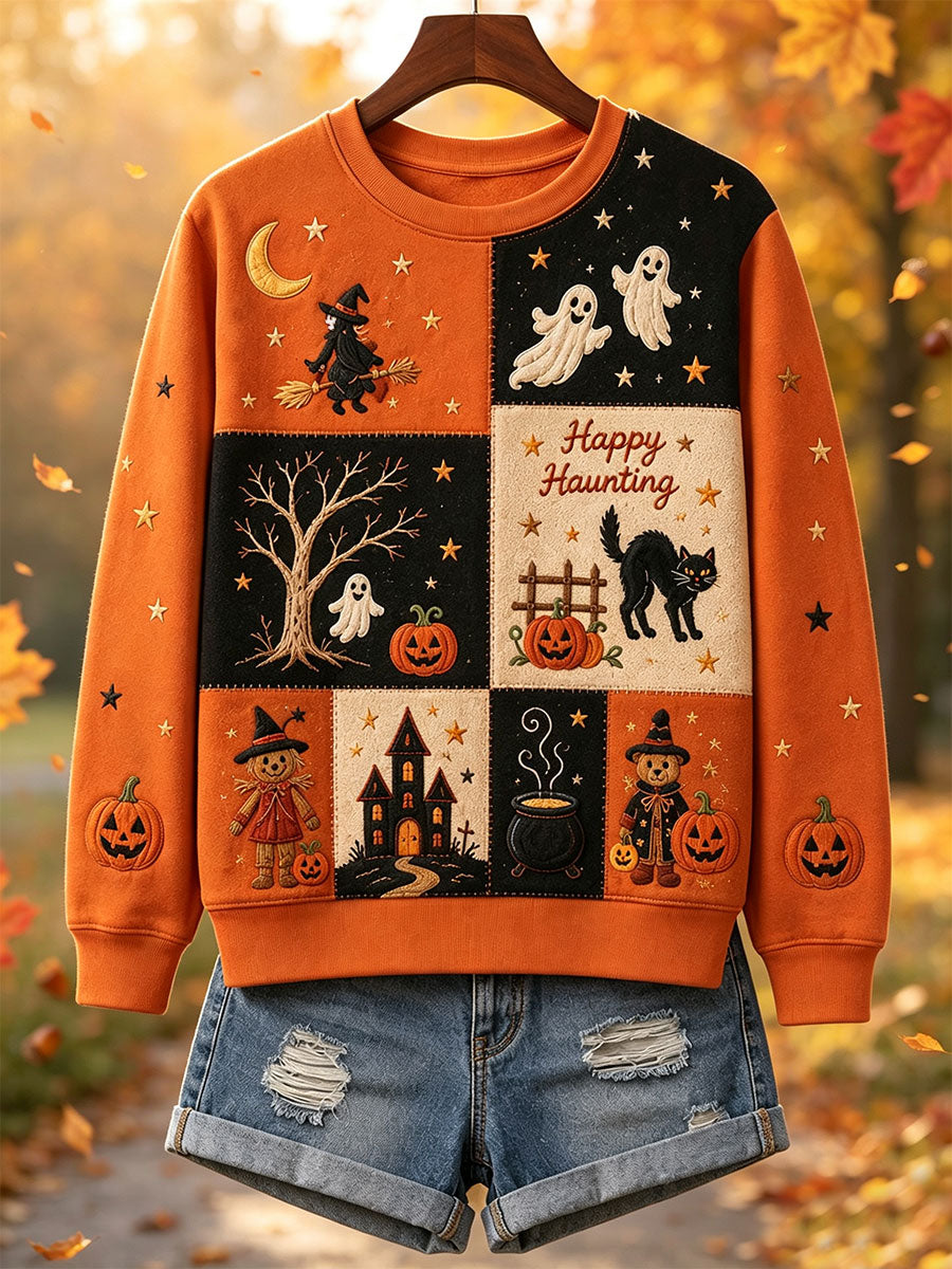 Camisola do gato do outono das mulheres Halloween