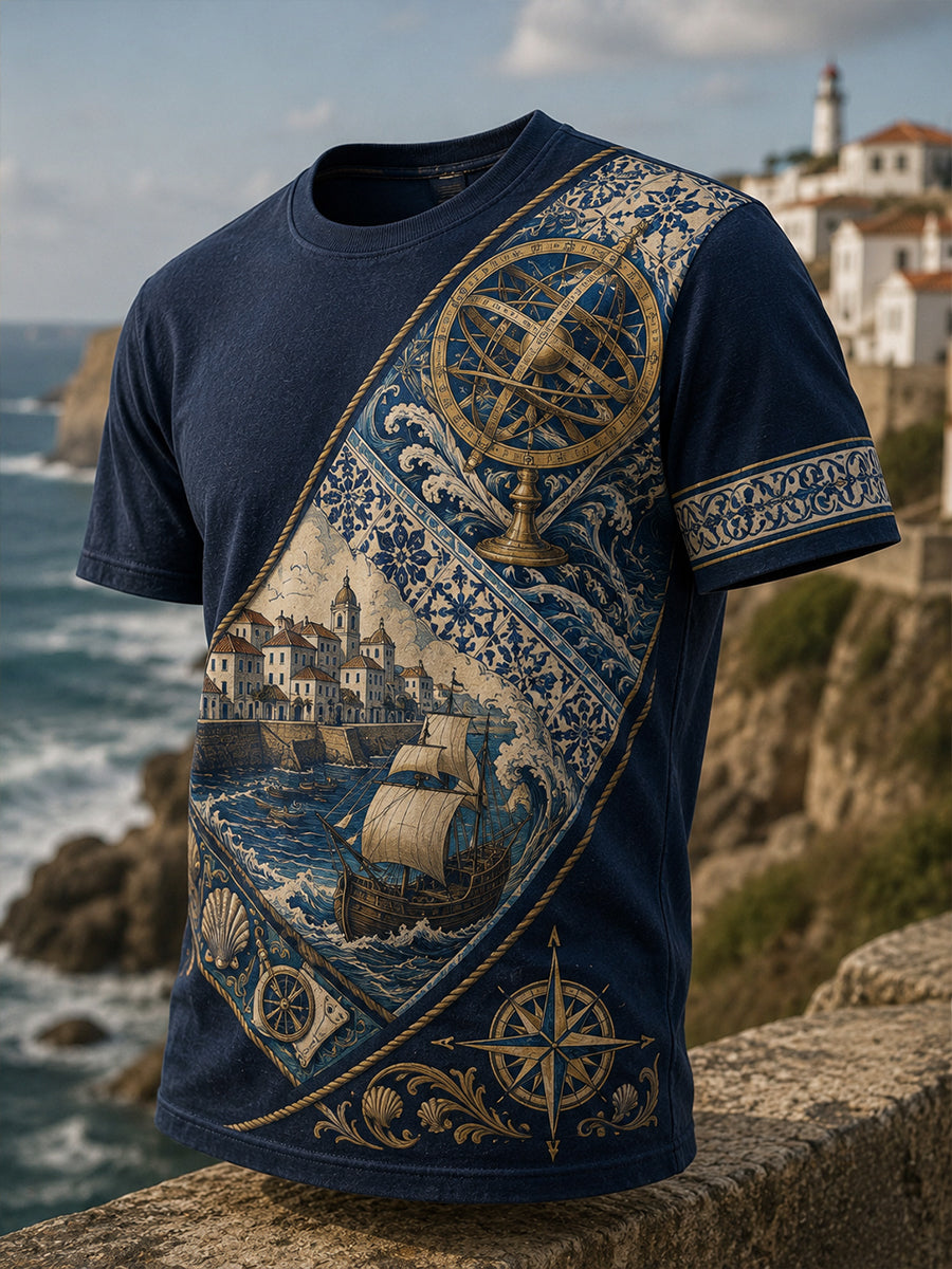 Elementos Culturais Marítimos Portugueses Masculinos T-Shirt Art Print