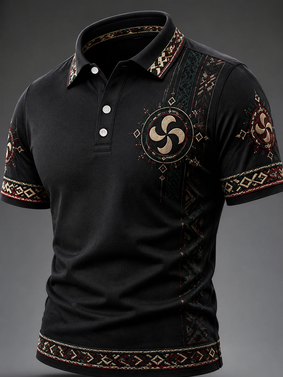 Men's Basque Countr Imprimir Top Casual