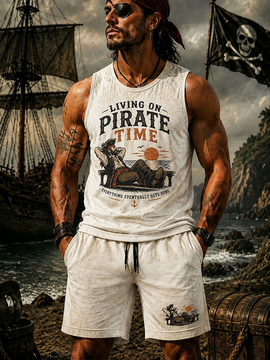 Men's "Vivendo no tempo do pirata, tudo eventualmente é feito" 2-Piece Sets